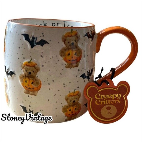 Creepy Critters Halloween Coffee Mug Pumpkin Teddy Bear Oversized Mug - Picture 1 of 8